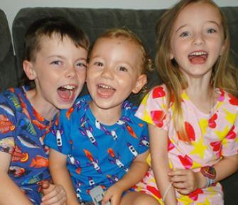 Blake Benjamin with his siblings.
